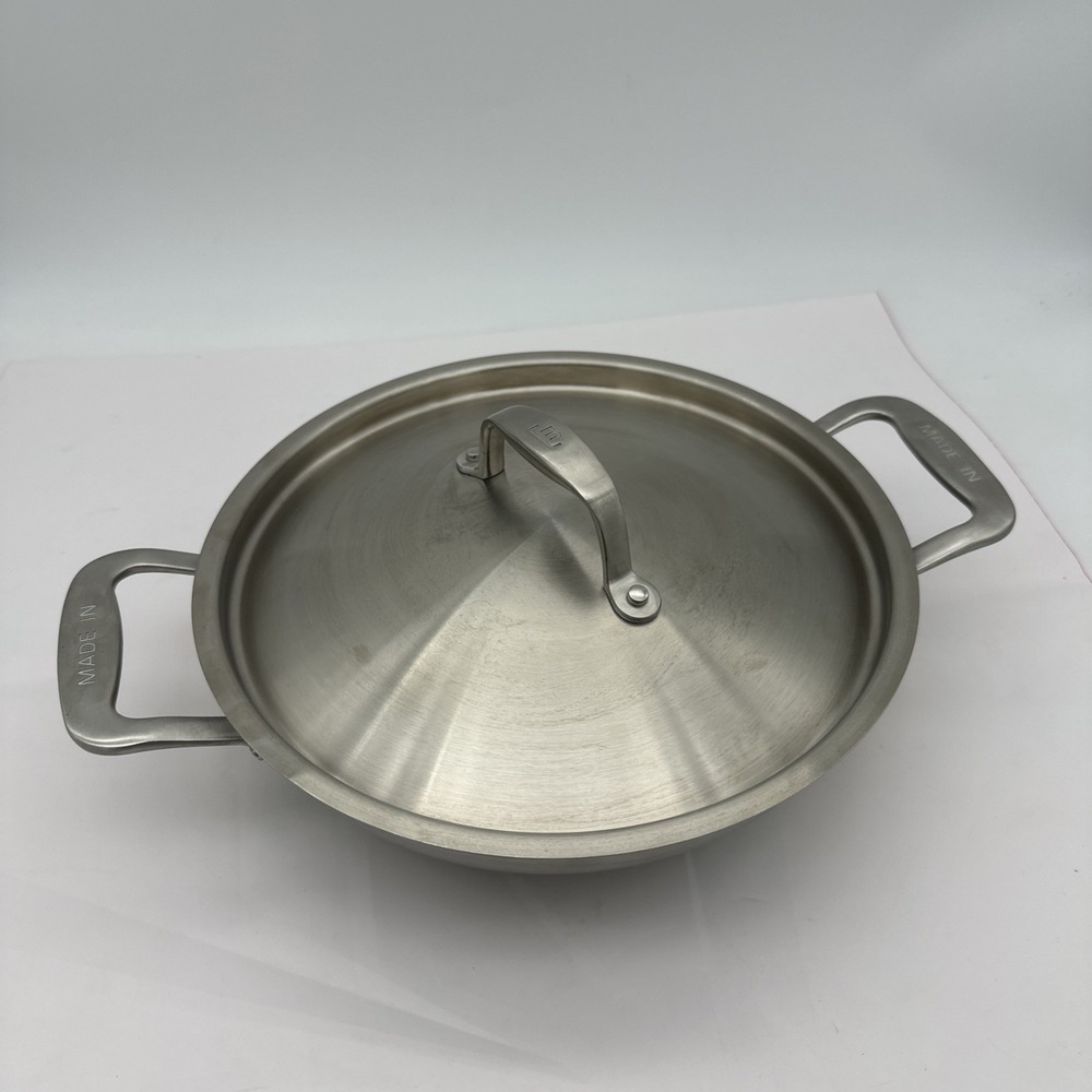 Made In 2 PIECE Stainless Clad Kadai With Lid Stainless Steel New